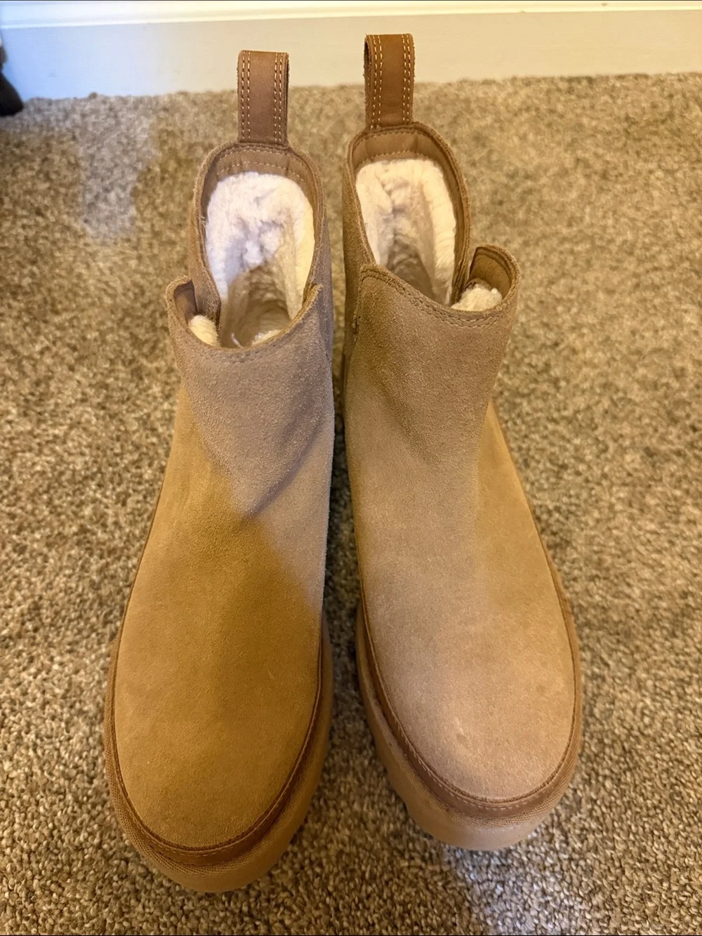 Women’s platform Ugg boots in tan
